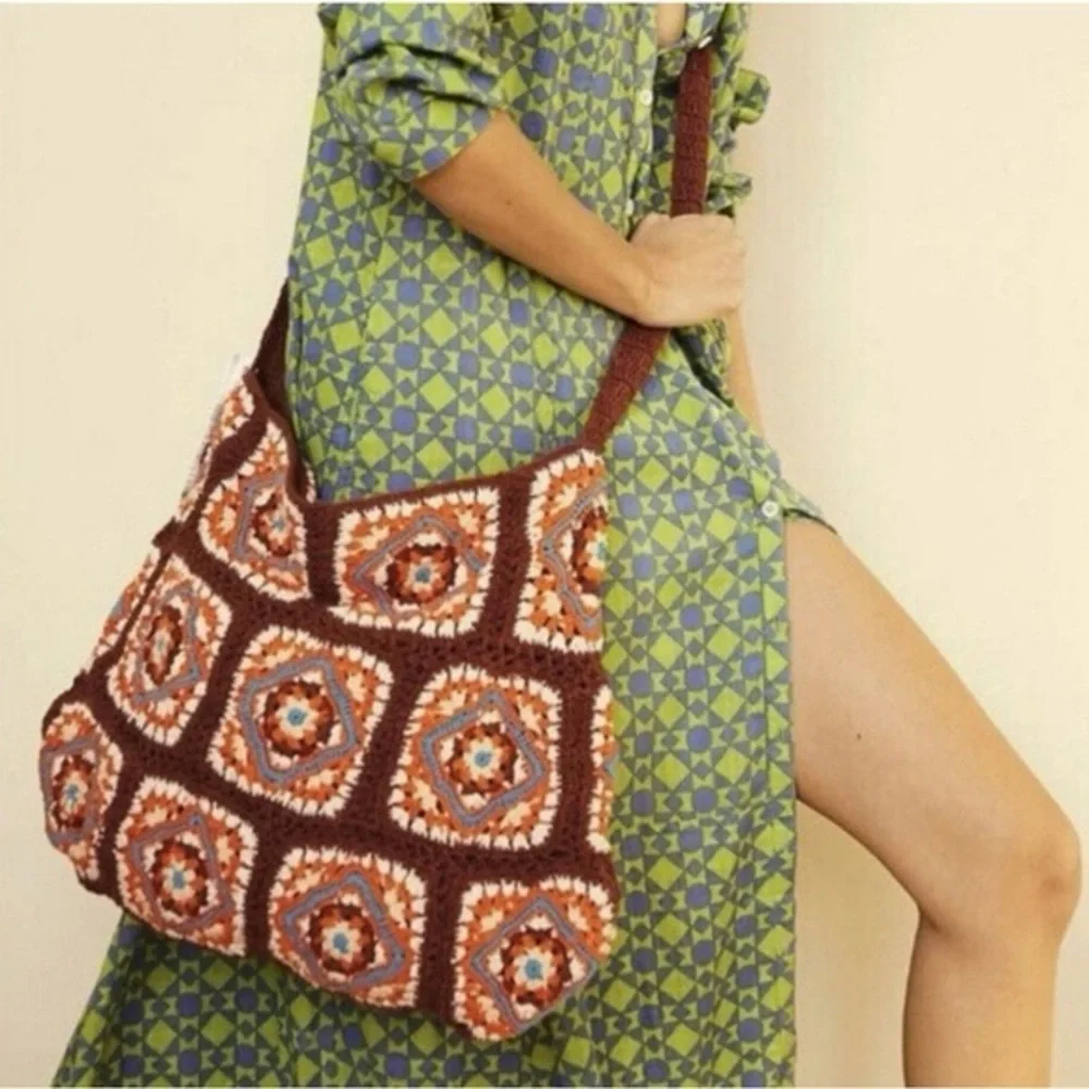 Free People Catch Me Crochet Hobo Bag NWOT